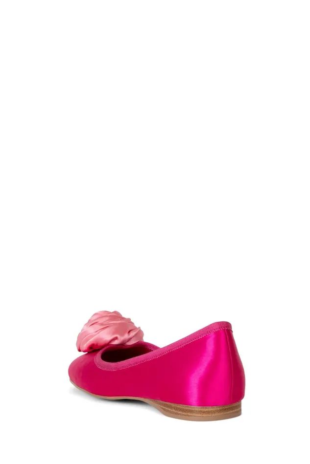Jeffrey Campbell ROSETTA Pink Satin Combo Women Ballet Flats