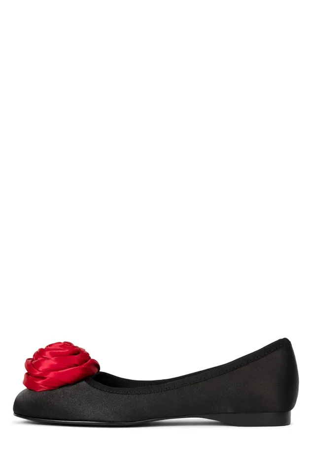 Jeffrey Campbell ROSETTA Pink Satin Combo Women Ballet Flats