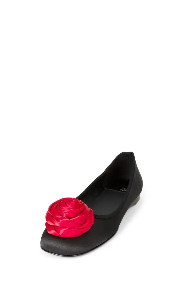 Jeffrey Campbell ROSETTA Pink Satin Combo Women Ballet Flats