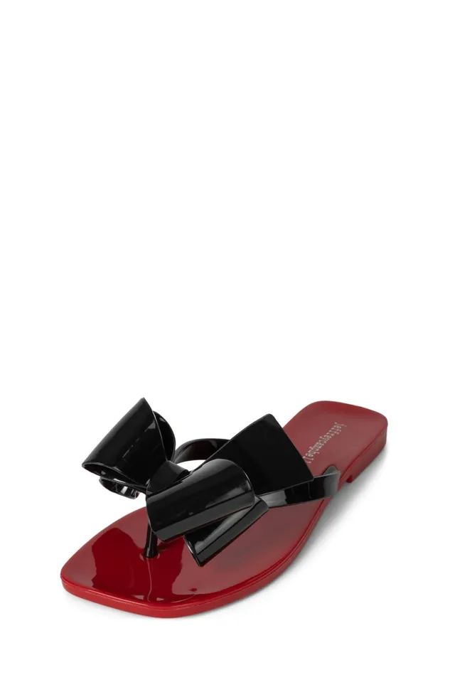 Jeffrey Campbell SUGARY Red Shiny Black Shiny Women Flat