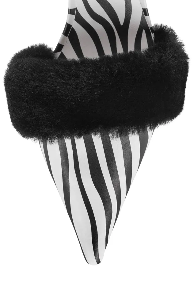 Jeffrey Campbell TASTEFUL Black White Zebra Women Pump