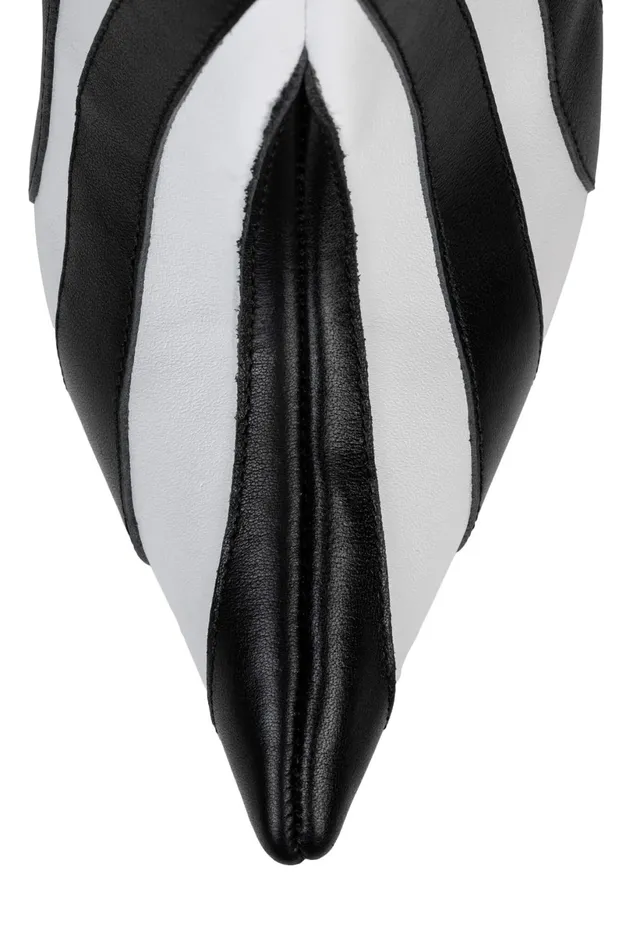 Jeffrey Campbell UNTAMED Black White Zebra Women Boot