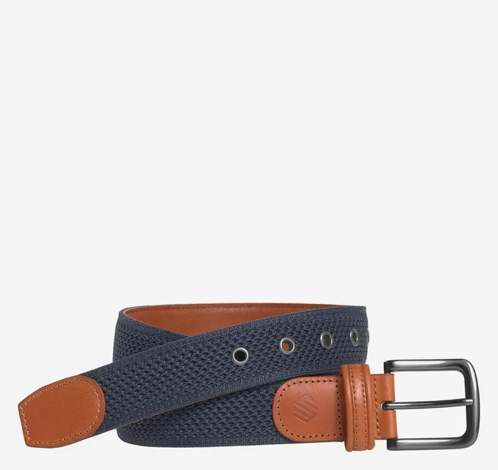 JohnstonandMurphy Belts Amherst Knit Belt Navy 8211 Men