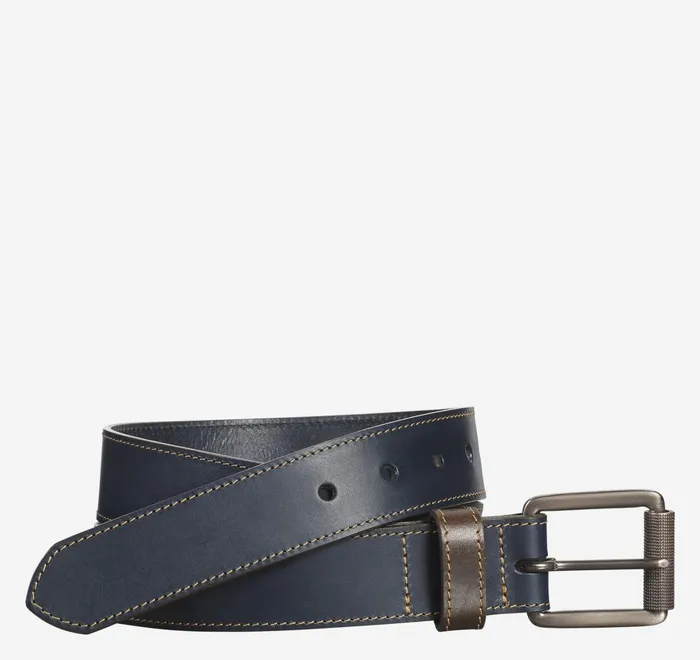 JohnstonandMurphy Belts Contrast Stitch Belt Navy 8211 Men