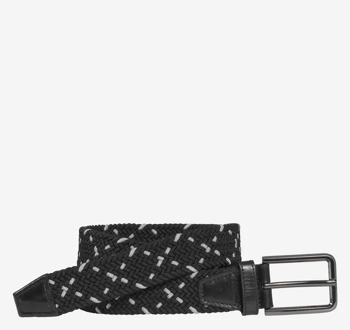JohnstonandMurphy Belts Woven StretchKnit Belt Blackgray 8211 Men