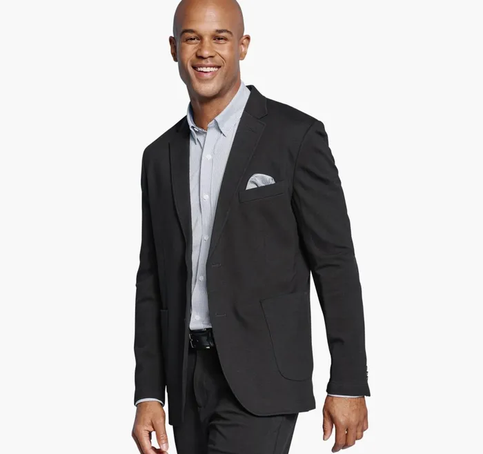 JohnstonandMurphy Blazers Xc Flex Knit Blazer Black Solid 8211 Men