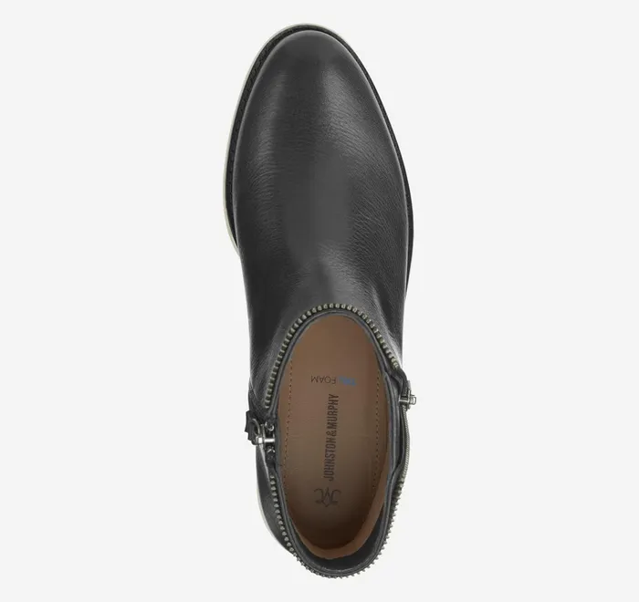 JohnstonandMurphy Boots and Booties Mitzi Zipper Bootie Black Calfskin 8211 Women JohnstonandMurphy Boots and Booties Mitzi Zipper Bootie Black Calfskin 8211 Women