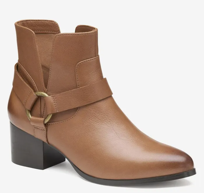 JohnstonandMurphy Boots and Booties Trista Harness Bootie Cognac Calfskin 8211 Women JohnstonandMurphy Boots and Booties Trista Harness Bootie Cognac Calfskin 8211 Women