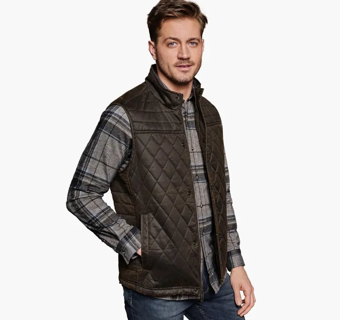 JohnstonandMurphy Coats Jackets and Vests Antique Cotton Vest Brown 8211 Men