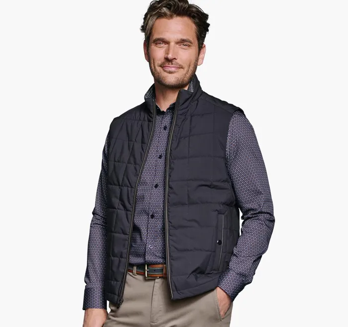 JohnstonandMurphy Coats Jackets and Vests Box Quilted Vest Navy 8211 Men