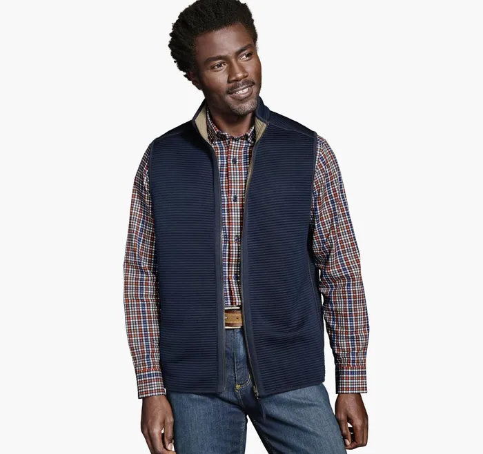 JohnstonandMurphy Coats Jackets and Vests Reversible Channel Quilted Vest Brown Heathernavy 8211 Men JohnstonandMurphy Coats Jackets and Vests Reversible Channel Quilted Vest Brown Heathernavy 8211 Men