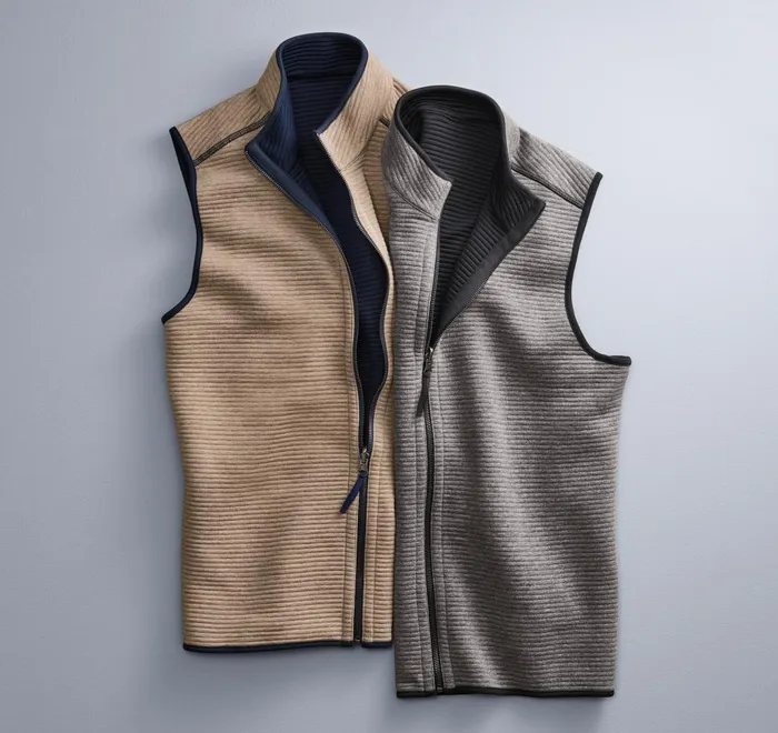 JohnstonandMurphy Coats Jackets and Vests Reversible Channel Quilted Vest Brown Heathernavy 8211 Men JohnstonandMurphy Coats Jackets and Vests Reversible Channel Quilted Vest Brown Heathernavy 8211 Men