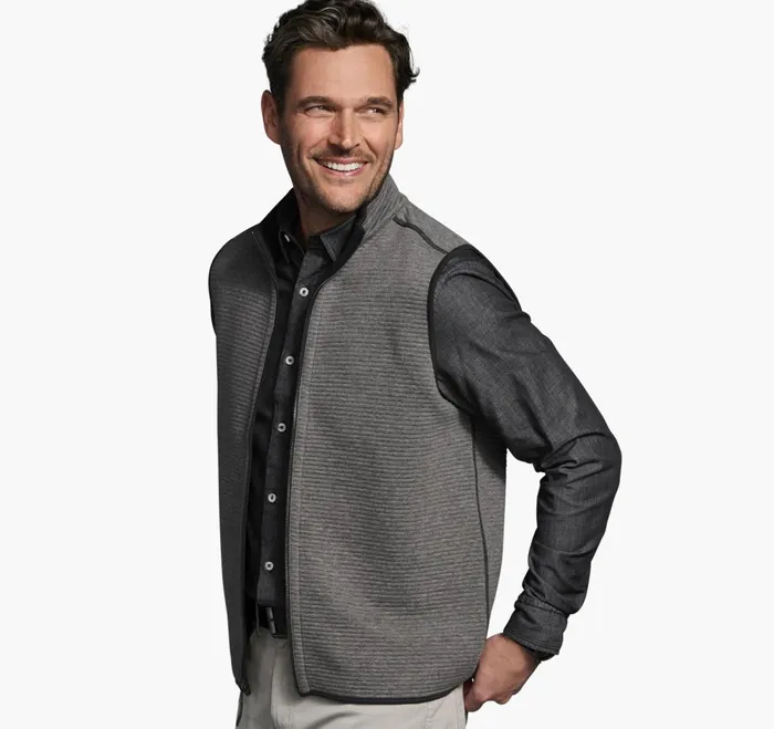 JohnstonandMurphy Coats Jackets and Vests Reversible Channel Quilted Vest Gray Heatherblack 8211 Men JohnstonandMurphy Coats Jackets and Vests Reversible Channel Quilted Vest Gray Heatherblack 8211 Men