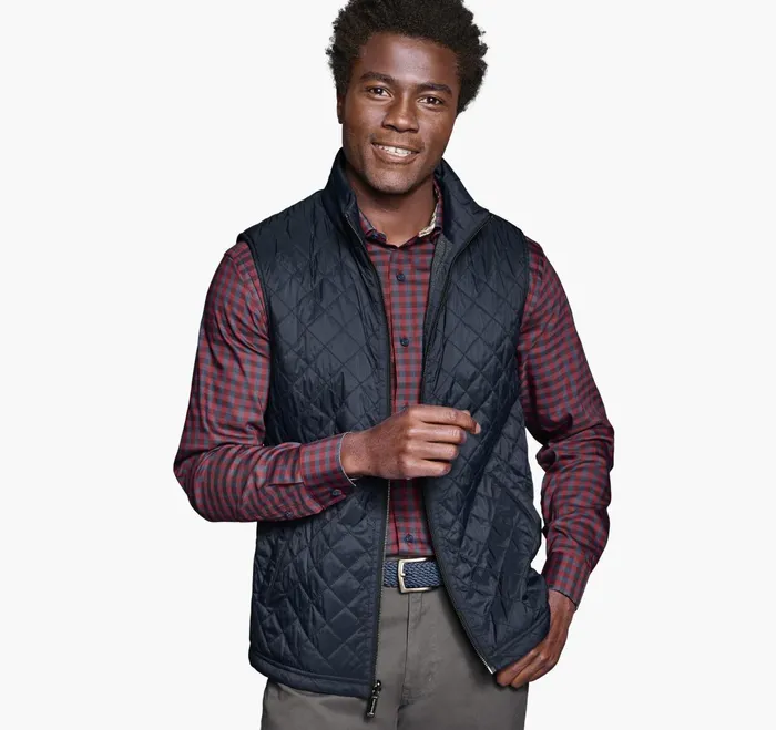 JohnstonandMurphy Coats Jackets and Vests Reversible Quilted Vest Navy 8211 Men JohnstonandMurphy Coats Jackets and Vests Reversible Quilted Vest Navy 8211 Men