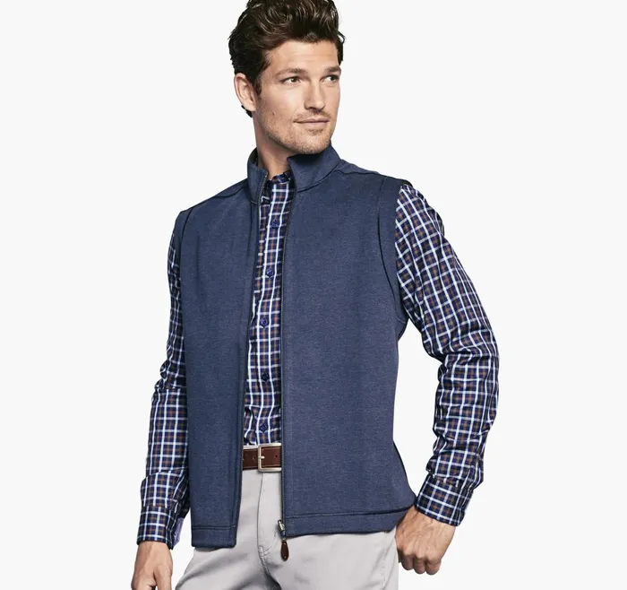 JohnstonandMurphy Coats Jackets and Vests Reversible Solid Vest Brownnavy 8211 Men JohnstonandMurphy Coats Jackets and Vests Reversible Solid Vest Brownnavy 8211 Men