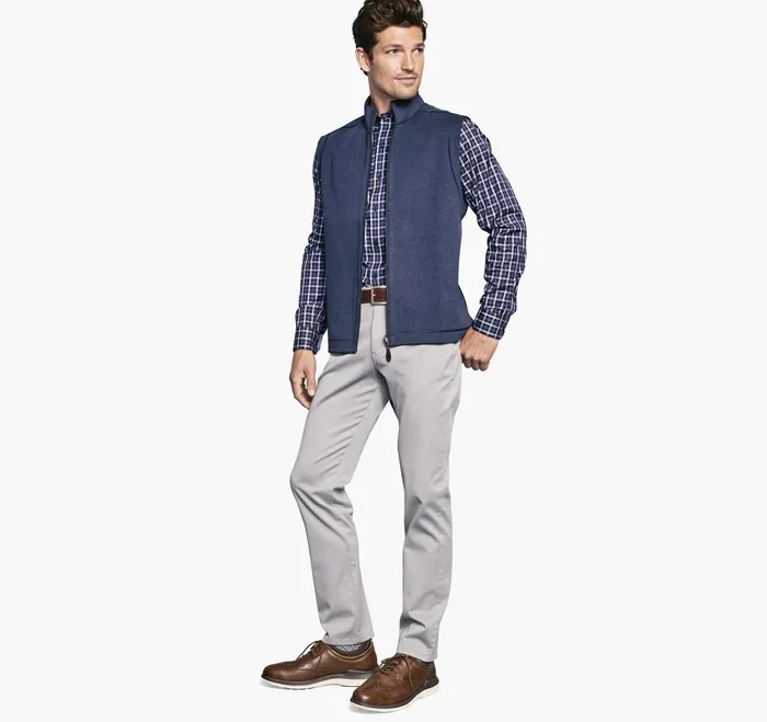 JohnstonandMurphy Coats Jackets and Vests Reversible Solid Vest Brownnavy 8211 Men JohnstonandMurphy Coats Jackets and Vests Reversible Solid Vest Brownnavy 8211 Men