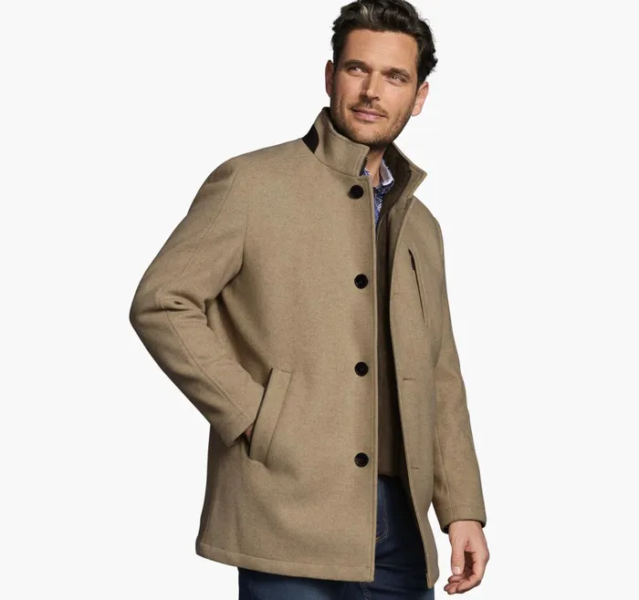 JohnstonandMurphy Coats Jackets and Vests Upton Car Coat Camel 8211 Men