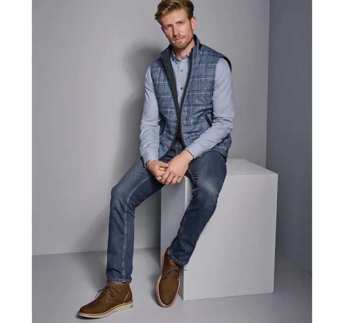 JohnstonandMurphy Coats Jackets and Vests Upton Reversible Vest Blue Plaidnavy 8211 Men JohnstonandMurphy Coats Jackets and Vests Upton Reversible Vest Blue Plaidnavy 8211 Men