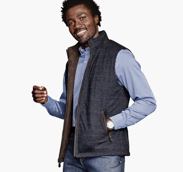 JohnstonandMurphy Coats Jackets and Vests Upton Reversible Vest Navy Plaidbrown 8211 Men JohnstonandMurphy Coats Jackets and Vests Upton Reversible Vest Navy Plaidbrown 8211 Men