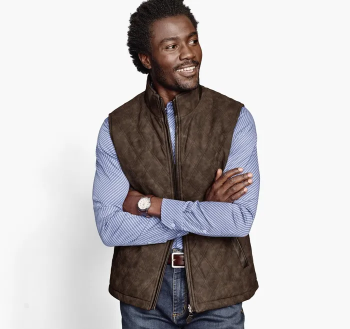 JohnstonandMurphy Coats Jackets and Vests Upton Reversible Vest Navy Plaidbrown 8211 Men JohnstonandMurphy Coats Jackets and Vests Upton Reversible Vest Navy Plaidbrown 8211 Men