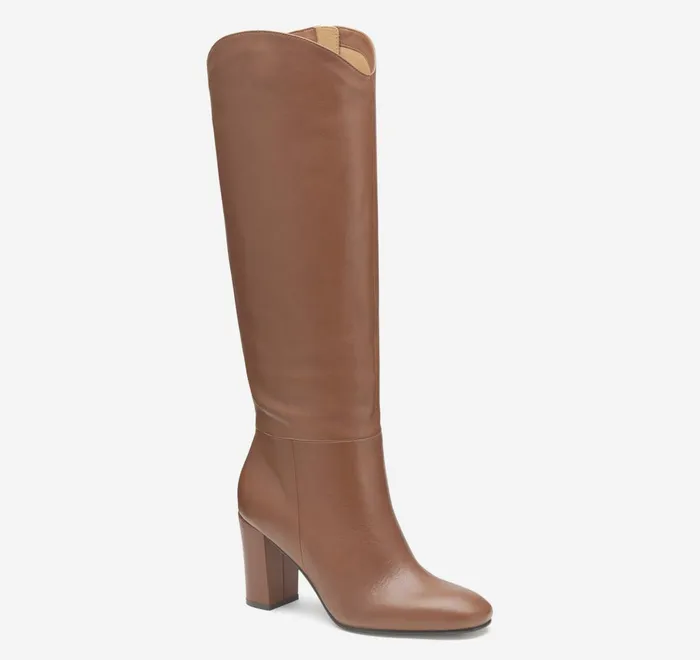JohnstonandMurphy Heels and Platform Wedges Charlotte KneeHigh Boot Cognac Italian Nappa 8211 Women JohnstonandMurphy Heels and Platform Wedges Charlotte KneeHigh Boot Cognac Italian Nappa 8211 Women