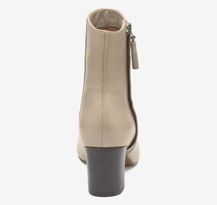 JohnstonandMurphy Heels and Platform Wedges Eleanor SideZip Bootie Beige Calfskin 8211 Women JohnstonandMurphy Heels and Platform Wedges Eleanor SideZip Bootie Beige Calfskin 8211 Women