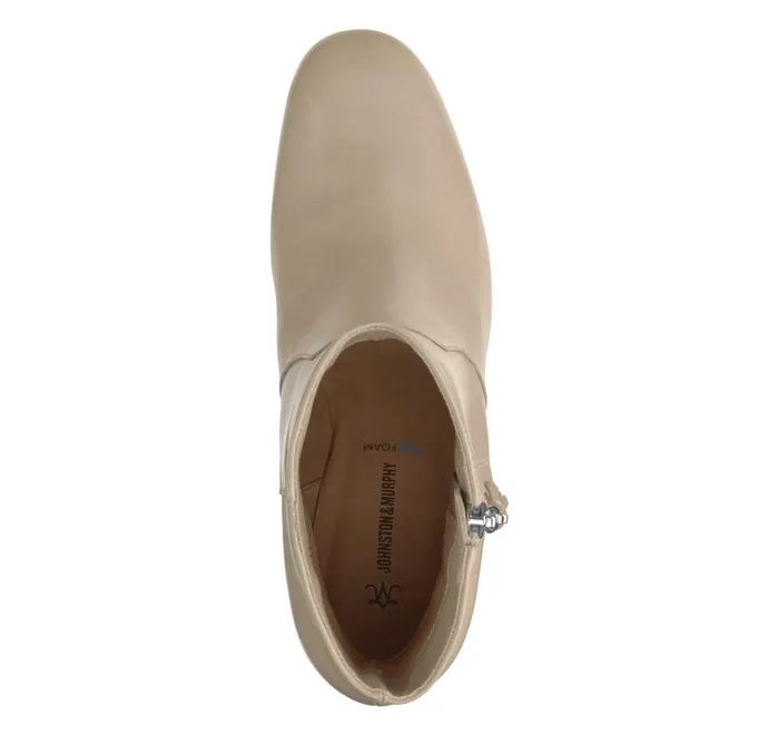 JohnstonandMurphy Heels and Platform Wedges Eleanor SideZip Bootie Beige Calfskin 8211 Women JohnstonandMurphy Heels and Platform Wedges Eleanor SideZip Bootie Beige Calfskin 8211 Women