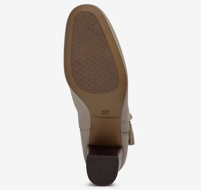 JohnstonandMurphy Heels and Platform Wedges Eleanor SideZip Bootie Beige Calfskin 8211 Women JohnstonandMurphy Heels and Platform Wedges Eleanor SideZip Bootie Beige Calfskin 8211 Women