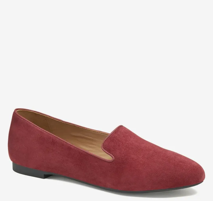 JohnstonandMurphy Mules and Loafers Delanie Loafer Dark Red Kid Suede 8211 Women JohnstonandMurphy Mules and Loafers Delanie Loafer Dark Red Kid Suede 8211 Women