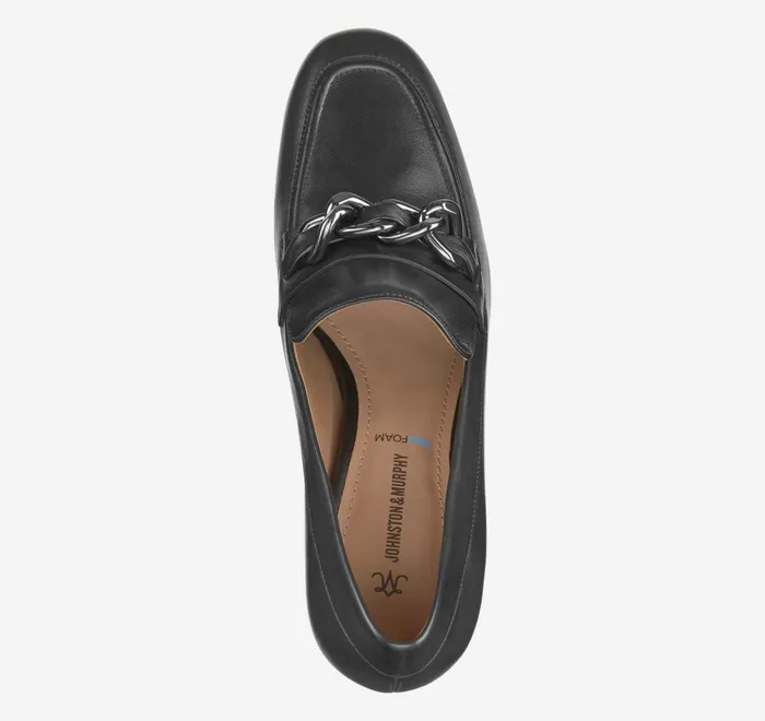 JohnstonandMurphy Mules and Loafers Eleanor Chain Loafer Black Calfskin 8211 Women JohnstonandMurphy Mules and Loafers Eleanor Chain Loafer Black Calfskin 8211 Women