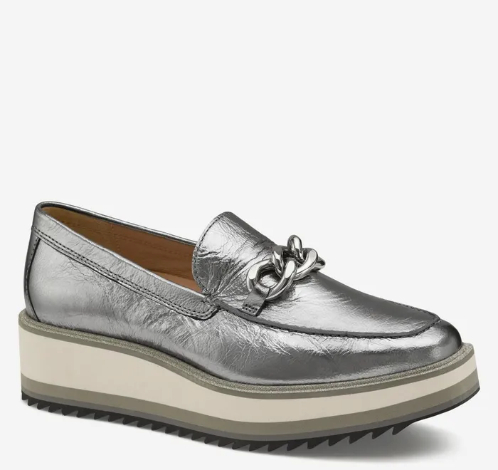 JohnstonandMurphy Mules and Loafers Gracelyn Chain Loafer Silver Metallic Sheepskin 8211 Women JohnstonandMurphy Mules and Loafers Gracelyn Chain Loafer Silver Metallic Sheepskin 8211 Women