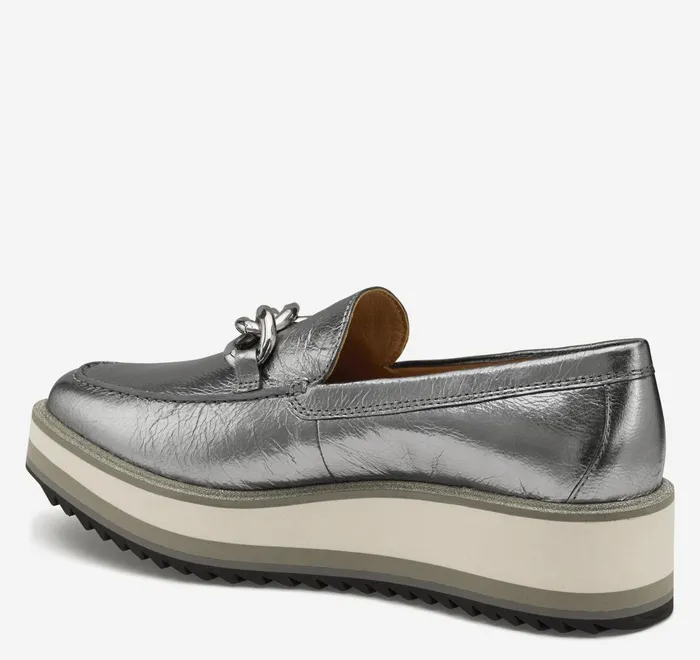 JohnstonandMurphy Mules and Loafers Gracelyn Chain Loafer Silver Metallic Sheepskin 8211 Women JohnstonandMurphy Mules and Loafers Gracelyn Chain Loafer Silver Metallic Sheepskin 8211 Women