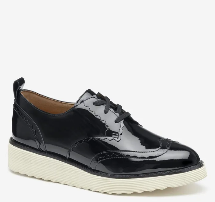 JohnstonandMurphy Mules and Loafers Mitzi Scalloped Wingtip Black Patent Leather 8211 Women JohnstonandMurphy Mules and Loafers Mitzi Scalloped Wingtip Black Patent Leather 8211 Women