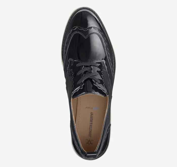 JohnstonandMurphy Mules and Loafers Mitzi Scalloped Wingtip Black Patent Leather 8211 Women JohnstonandMurphy Mules and Loafers Mitzi Scalloped Wingtip Black Patent Leather 8211 Women