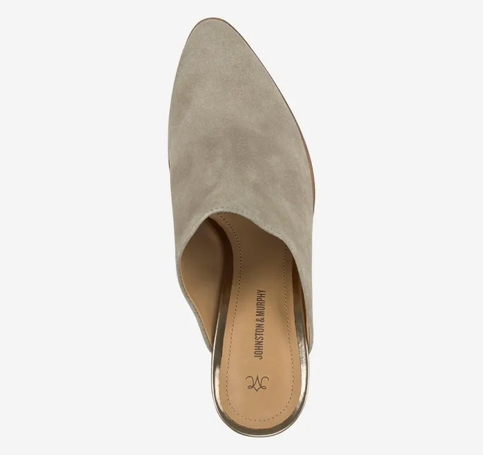 JohnstonandMurphy Mules and Loafers Trista Mule Taupe Italian Suede 8211 Women JohnstonandMurphy Mules and Loafers Trista Mule Taupe Italian Suede 8211 Women