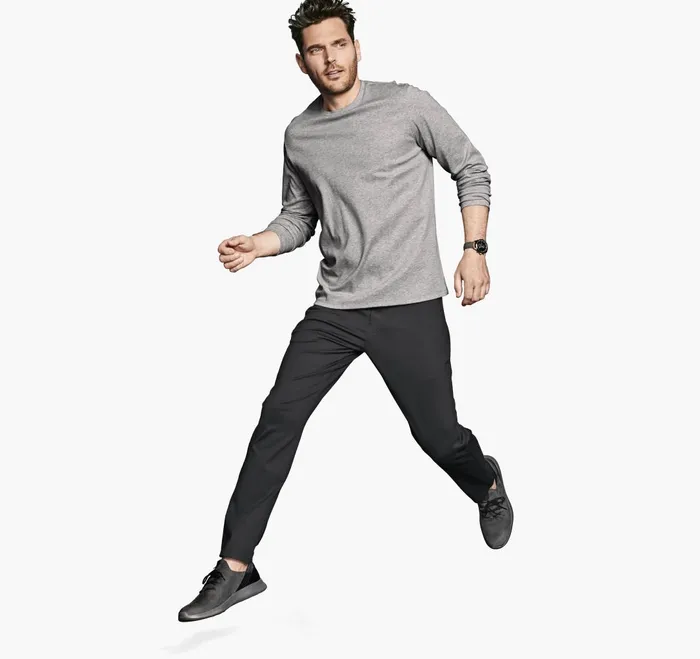 JohnstonandMurphy Polos and Tees Essential LongSleeve Tee Gray Heather 8211 Men JohnstonandMurphy Polos and Tees Essential LongSleeve Tee Gray Heather 8211 Men