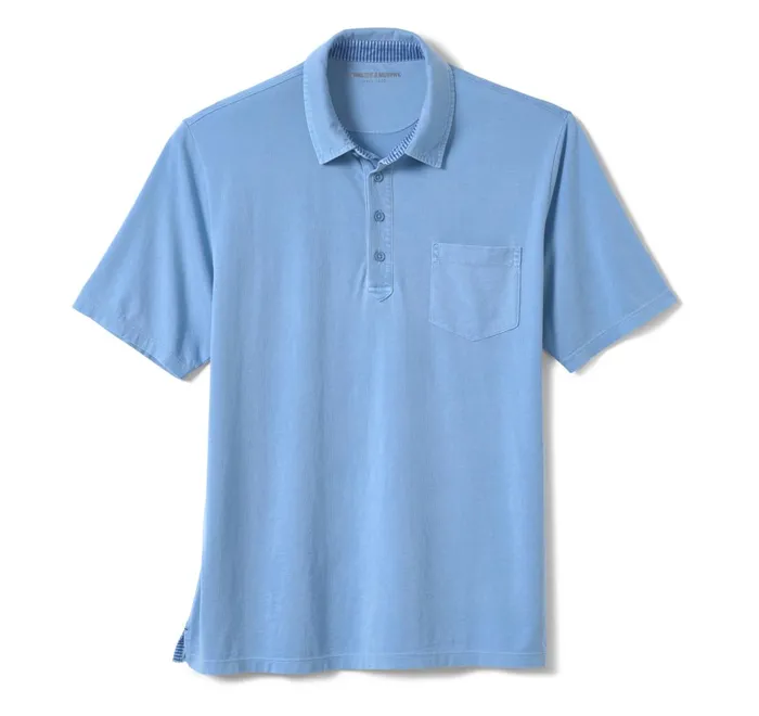JohnstonandMurphy Polos and Tees Garment Dyed Polo Blue 8211 Men JohnstonandMurphy Polos and Tees Garment Dyed Polo Blue 8211 Men