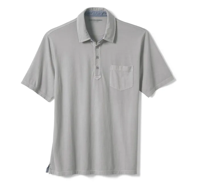 JohnstonandMurphy Polos and Tees Garment Dyed Polo Gray 8211 Men