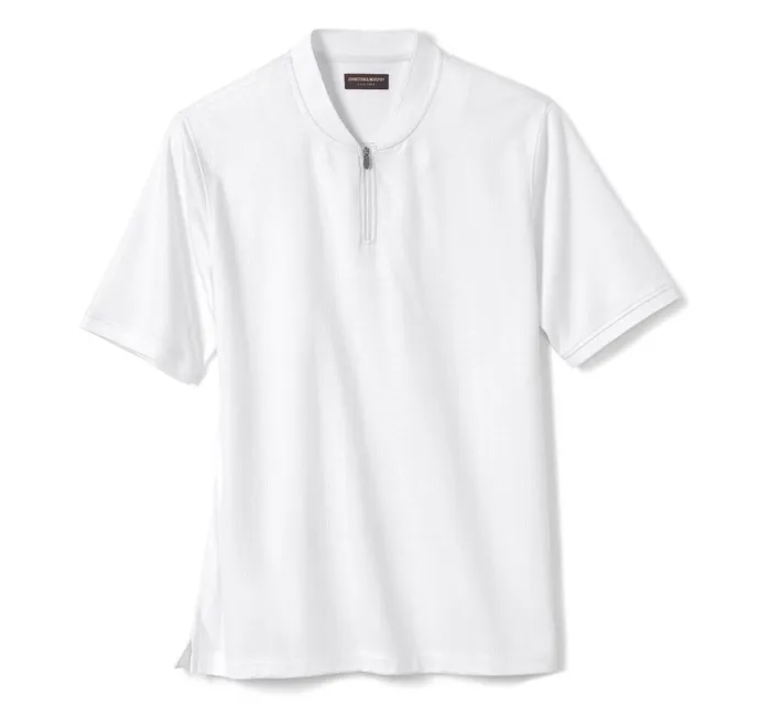 JohnstonandMurphy Polos and Tees Jacquard Zip Polo White 8211 Men