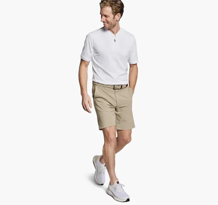 JohnstonandMurphy Polos and Tees Jacquard Zip Polo White 8211 Men