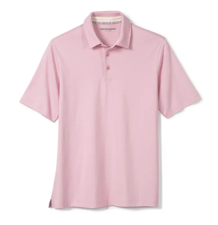 JohnstonandMurphy Polos and Tees Liquid Cotton Polo Pink 8211 Men