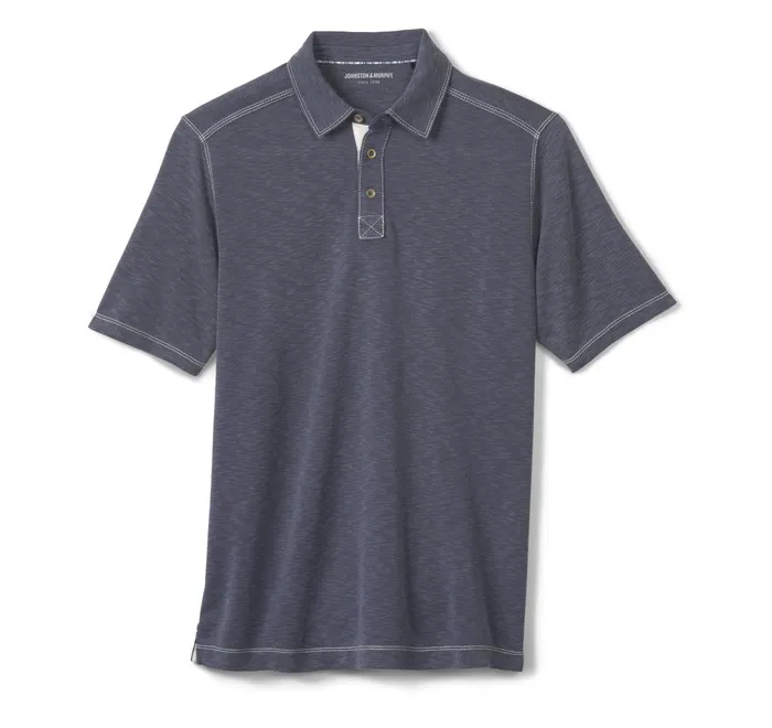 JohnstonandMurphy Polos and Tees Vintage Slub Polo Navy 8211 Men