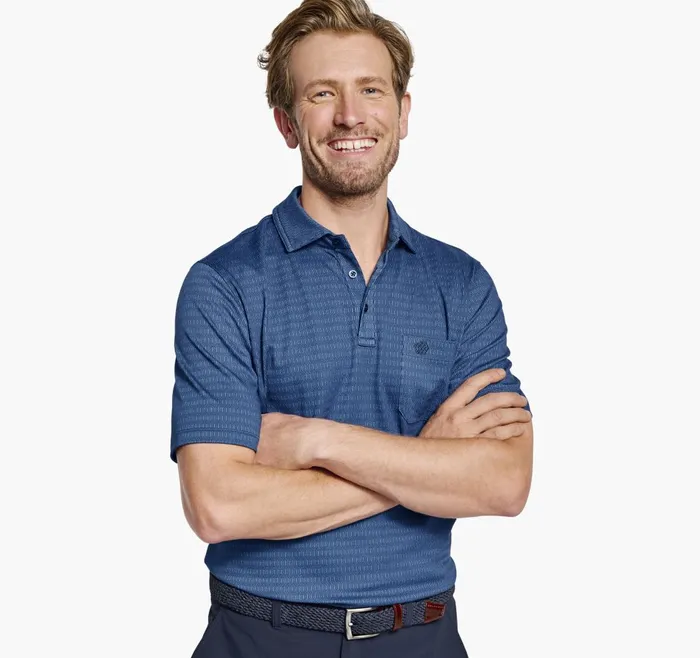 JohnstonandMurphy Polos and Tees Xc4 Jacquard Performance Polo Navyblue Geo 8211 Men JohnstonandMurphy Polos and Tees Xc4 Jacquard Performance Polo Navyblue Geo 8211 Men