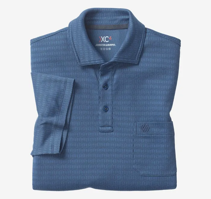 JohnstonandMurphy Polos and Tees Xc4 Jacquard Performance Polo Navyblue Geo 8211 Men JohnstonandMurphy Polos and Tees Xc4 Jacquard Performance Polo Navyblue Geo 8211 Men
