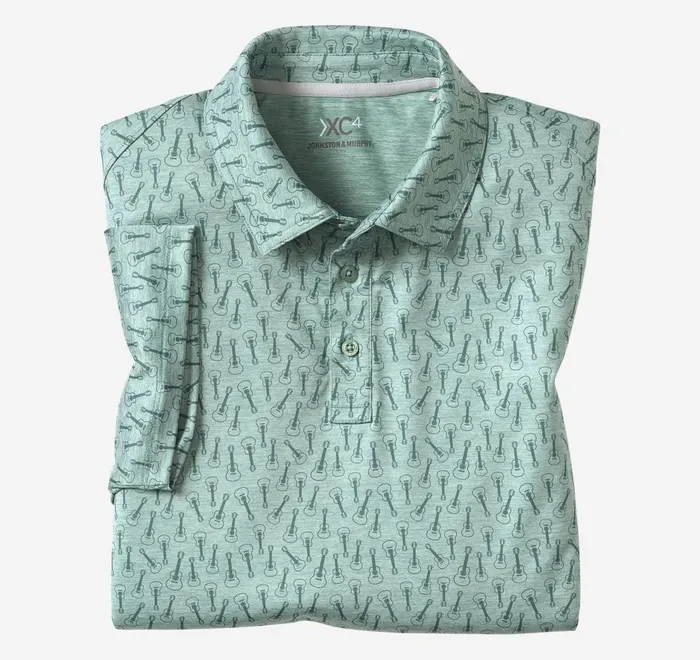 JohnstonandMurphy Polos and Tees Xc4 Performance Polo Green Tonal Guitar 8211 Men JohnstonandMurphy Polos and Tees Xc4 Performance Polo Green Tonal Guitar 8211 Men