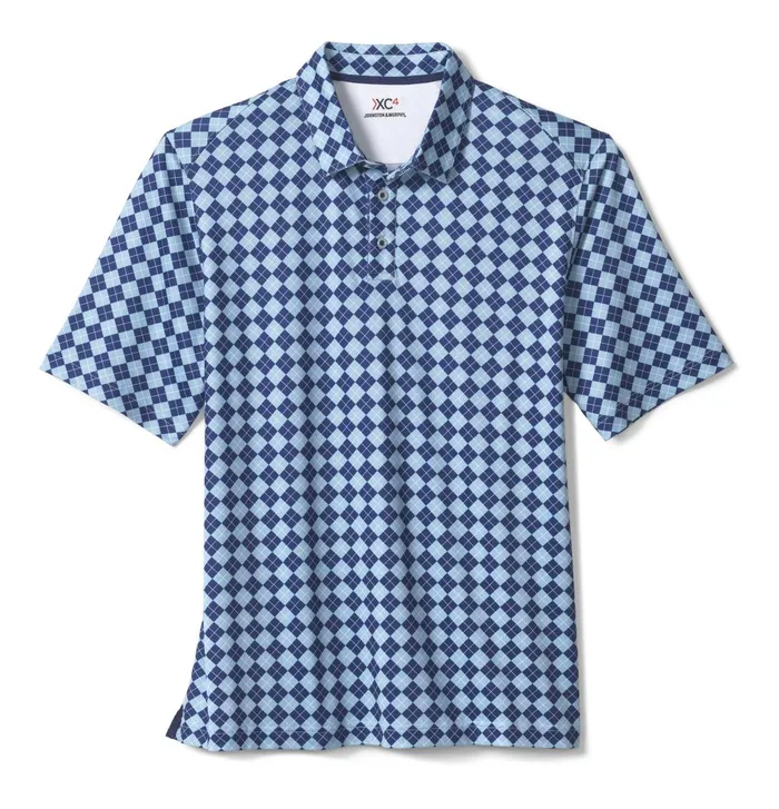 JohnstonandMurphy Polos and Tees Xc4 Performance Polo Navyblue Argyle 8211 Men JohnstonandMurphy Polos and Tees Xc4 Performance Polo Navyblue Argyle 8211 Men