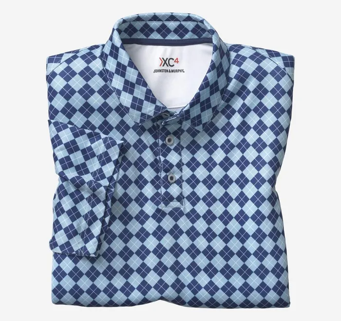 JohnstonandMurphy Polos and Tees Xc4 Performance Polo Navyblue Argyle 8211 Men JohnstonandMurphy Polos and Tees Xc4 Performance Polo Navyblue Argyle 8211 Men