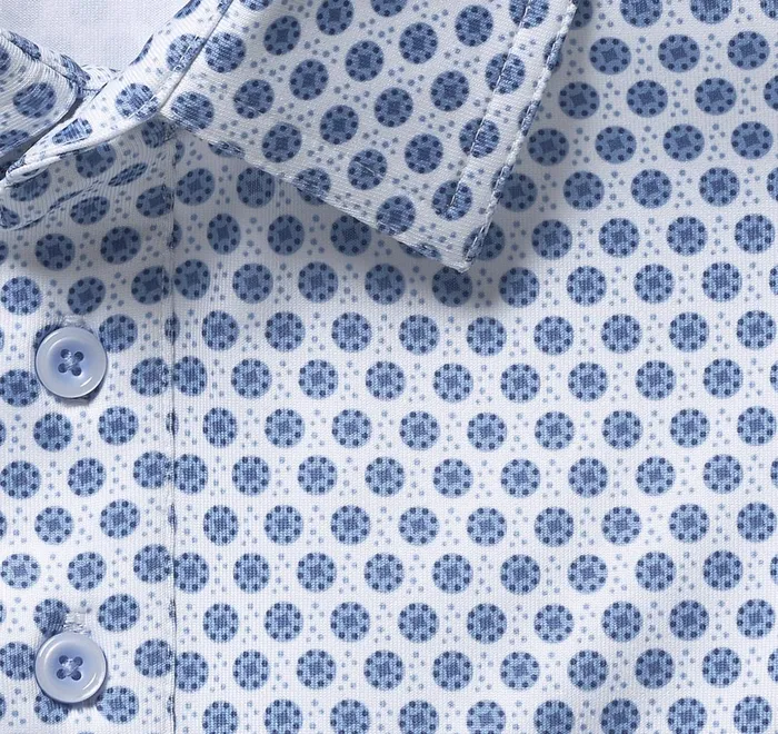 JohnstonandMurphy Polos and Tees Xc4 Performance Polo Whiteblue Dotted Circle 8211 Men JohnstonandMurphy Polos and Tees Xc4 Performance Polo Whiteblue Dotted Circle 8211 Men