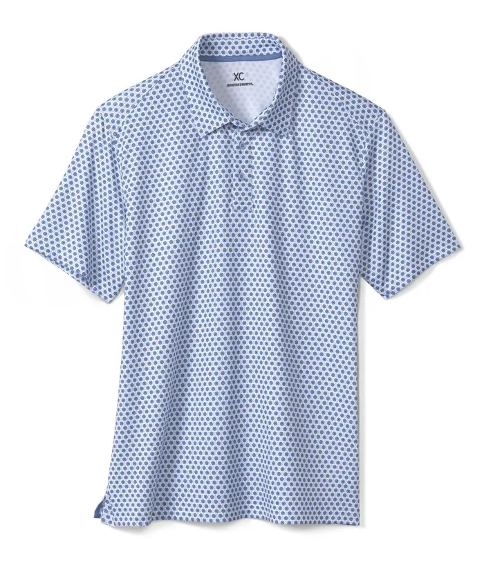 JohnstonandMurphy Polos and Tees Xc4 Performance Polo Whiteblue Dotted Circle 8211 Men JohnstonandMurphy Polos and Tees Xc4 Performance Polo Whiteblue Dotted Circle 8211 Men
