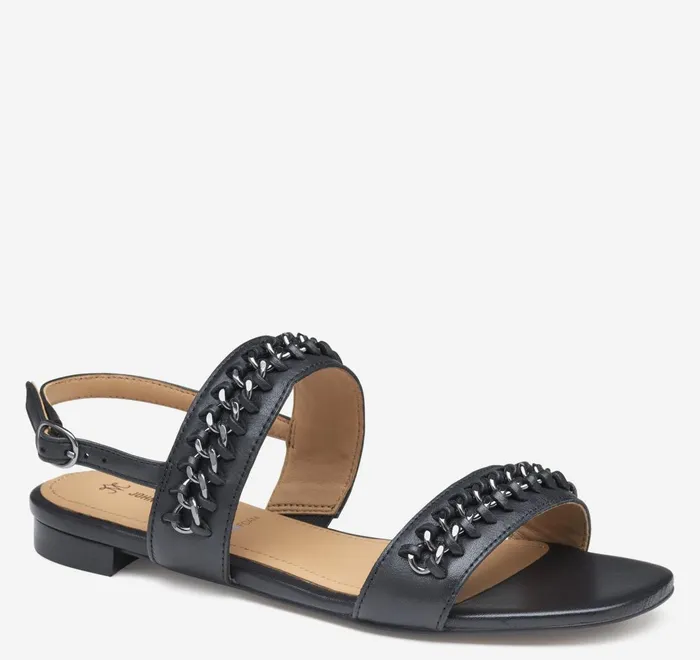 JohnstonandMurphy Sandals Lilly Chain Sandal Black Glove Leather 8211 Women
